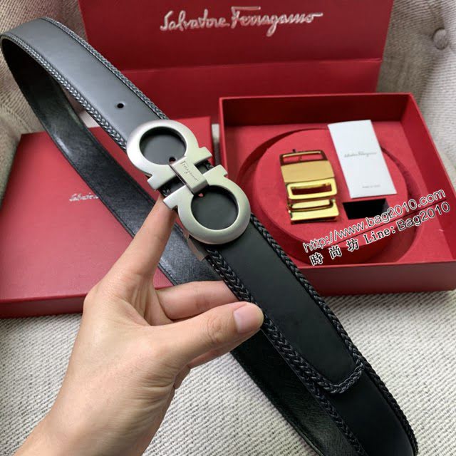 菲拉格慕男女士皮帶 Ferragamo雙扣高端禮盒腰帶  jjp2122
